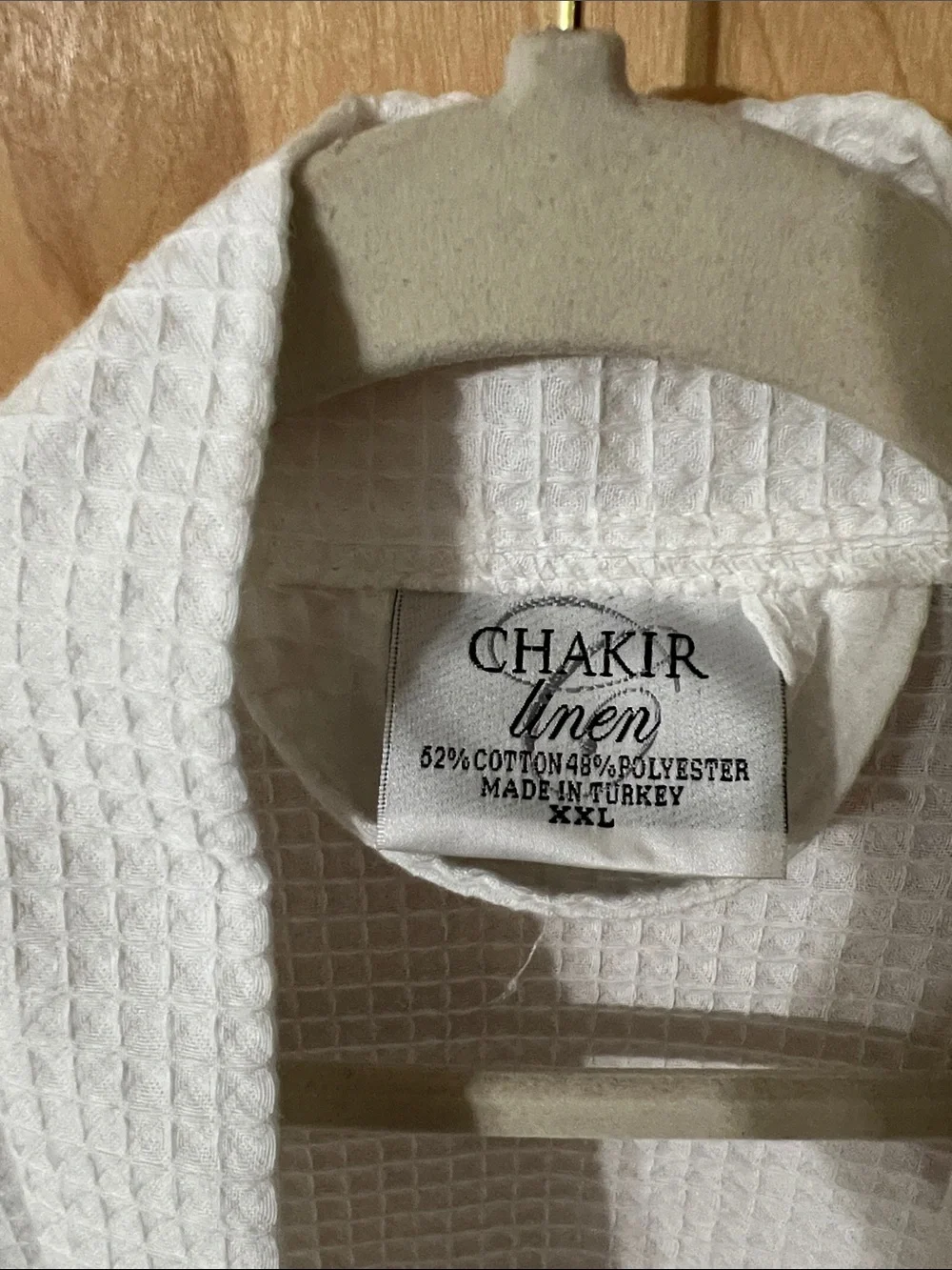Charles River White Waffle Kimono-Style Bathrobe with Pockets